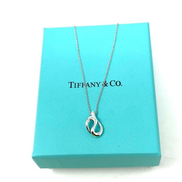 Authentic Tiffany & Co Elsa Peretti Snake Wave Pendant Necklace. - Picture 9 of 10